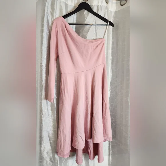 Pink One Shoulder Dress - Picture 6 of 8